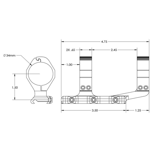 Ultralight 34mm Extended AR Scope Mount