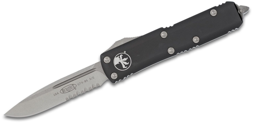 Microtech UTX-85 S/E Stonewash Partial Serration