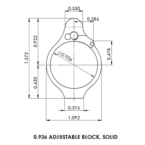 .936" Melonite Adjustable Bleed Off Gas Block