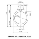 .875" Melonite Adjustable Bleed Off Gas Block