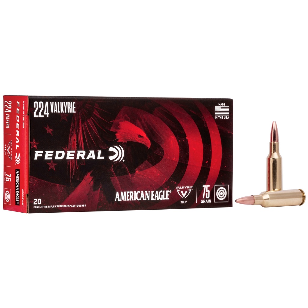 Federal American Eagle .224 Valkyrie 75gr Total Metal Jacket