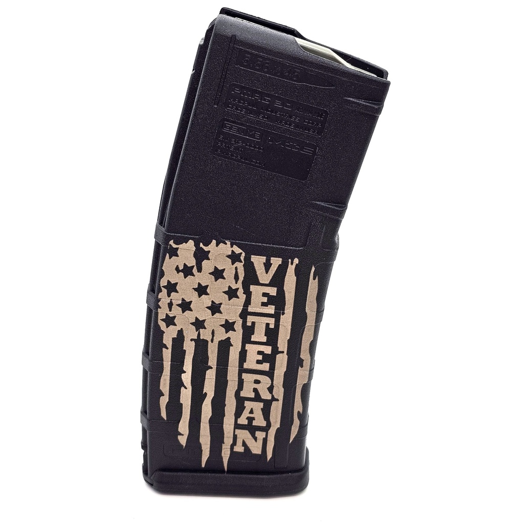 Veteran Flag Lasered 30-Round PMag