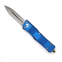 Microtech Combat Troodon D/E Stonewash Partial Serration - Blue Handle