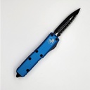 Microtech UTX-85 D/E Black Full Serration - Blue Handle