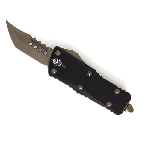 Microtech Mini Troodon Signature Series Hellhound Bronzed Standard - Black