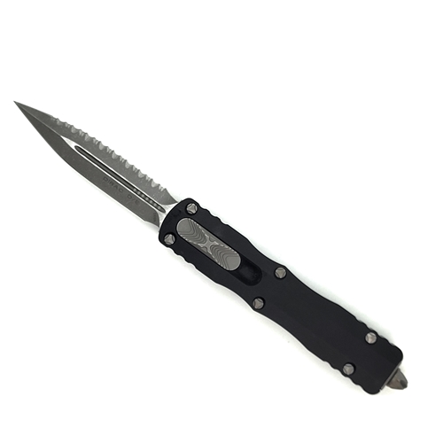 Microtech Dirac D/E Apocalyptic Full Serrated - Black