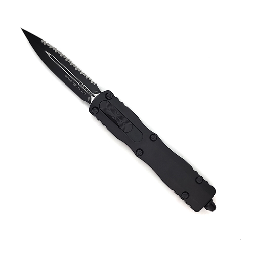 Microtech Dirac D/E Apocalyptic Full Serrated - Black