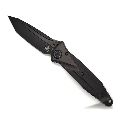 Microtech Socom Bravo T/E DLC Titanium CF Scales - Black