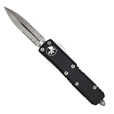 Microtech UTX-85 D/E Stonewash Partial Serrated - Black