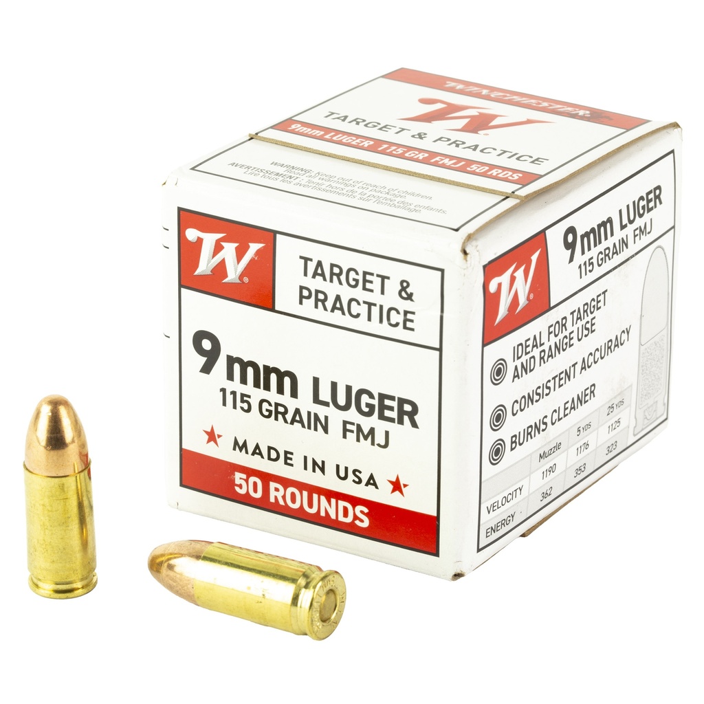 Winchester USA 9mm 115gr FMJ