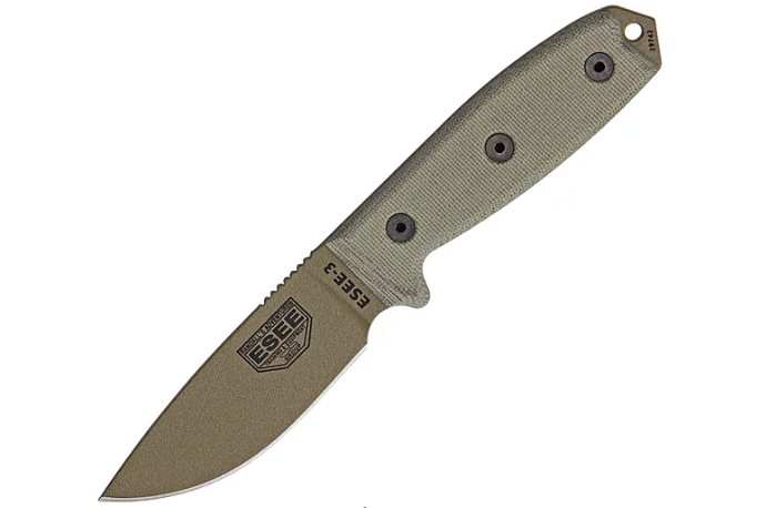 ESEE Knives Model 3 Tan Micarta Handle - Dark Earth