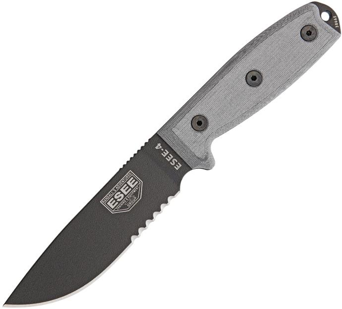 ESEE Model 4 Black Blade Gray Micarta