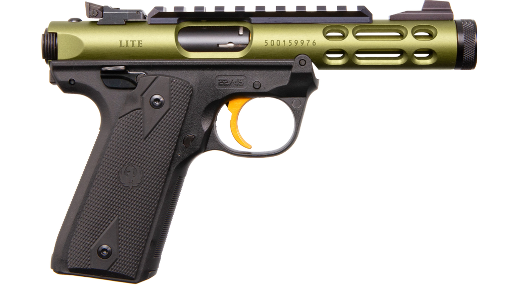 Ruger Mark IV Lite 22/45 .22LR - Gold Barrel OD Green