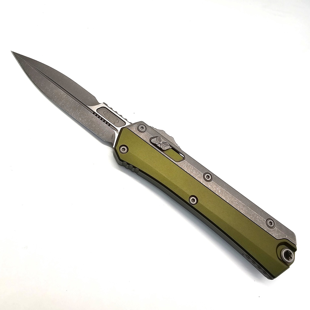 Microtech Glykon Apocalyptic Stonewash - OD Green