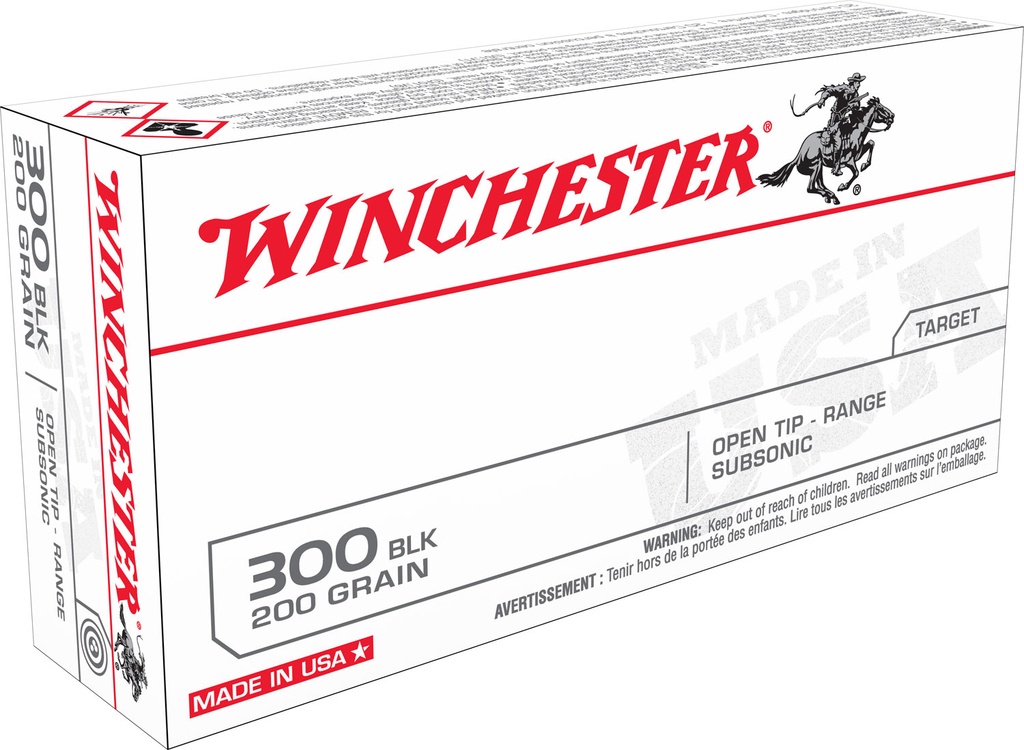 Winchester USA .300 Blackout 200gr Open Tip Subsonic