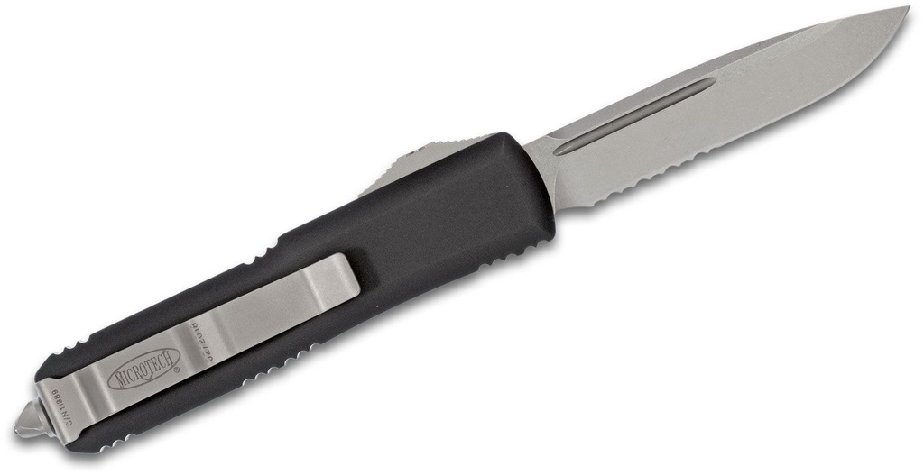 Microtech UTX-85 S/E Stonewash Partial Serration