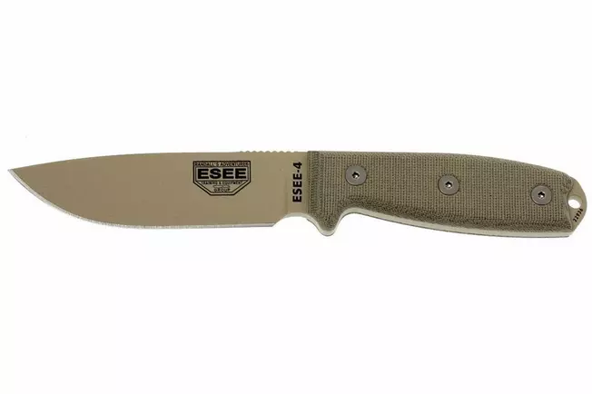 ESEE Knives Model 4 Stainless Fixed Drop Point Blade - DT