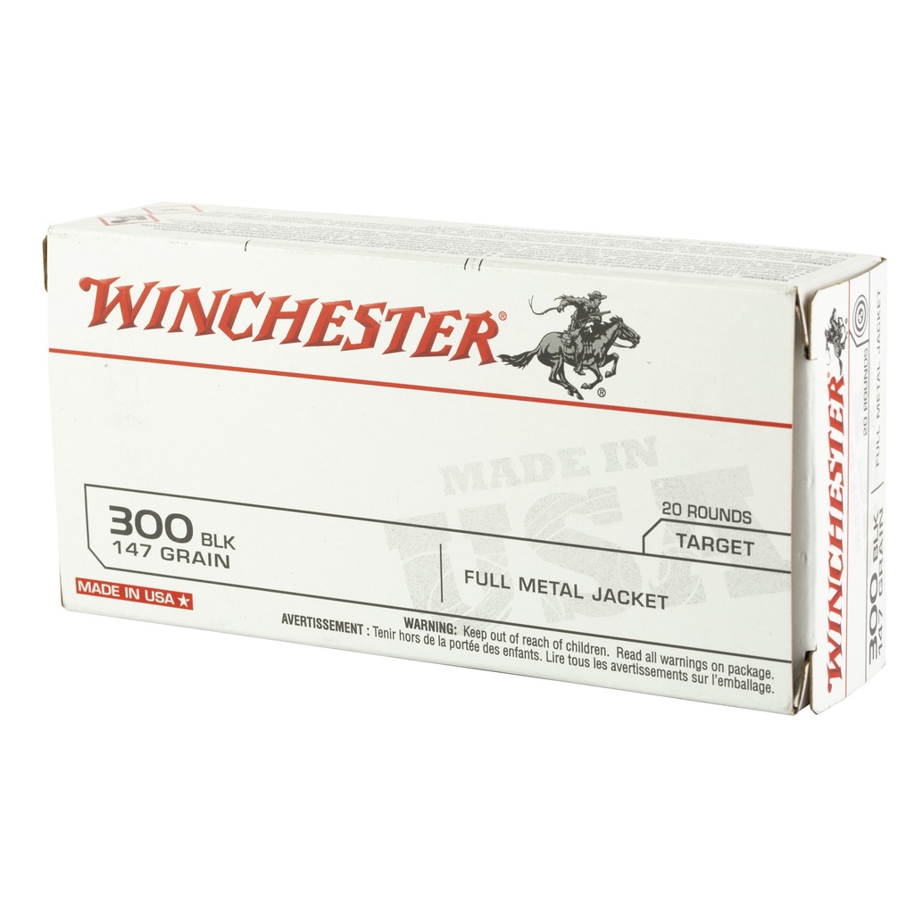 Winchester USA .300 Blackout 147gr FMJ, 1920 FPS